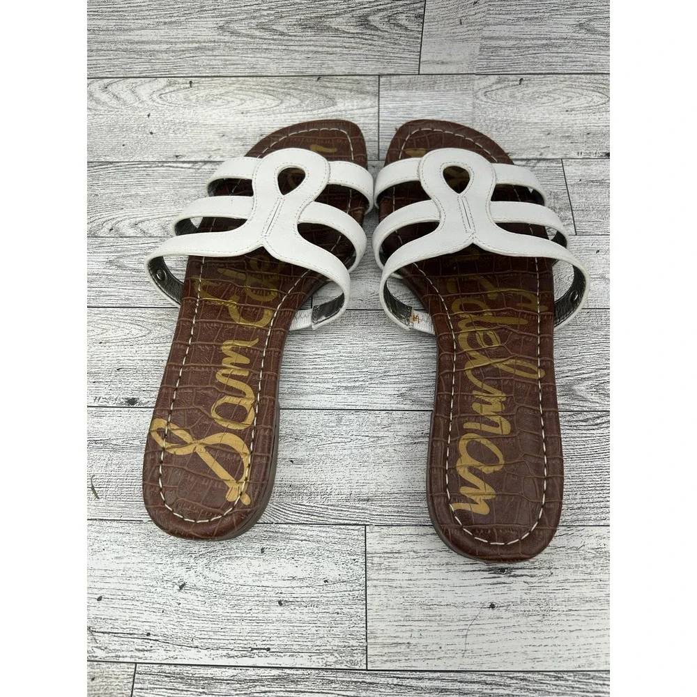 Sam Edelman Shoes Womens Size‎ 6.5 Bondi Leather Slide Sandals Croc Brown Flat